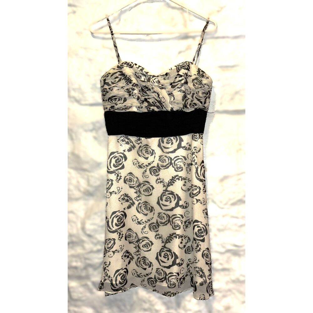 White House Black Market 100% Silk Dress  Babydoll Wedding Guest Bachelorette